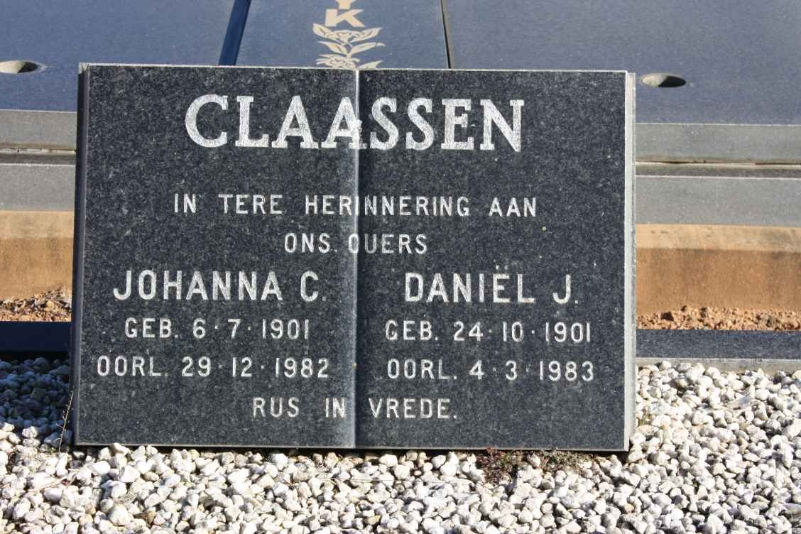 CLAASSEN Daniël J. 1901-1983 &amp; Johanna C. 1901-1982