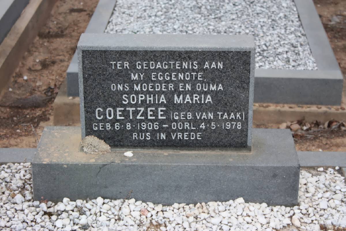 COETZEE Sophia Maria nee VAN TAAK 1906-1978