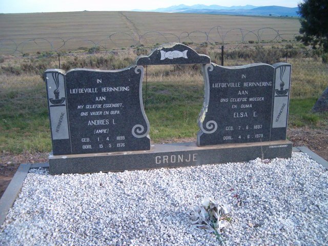 CRONJE Andries L. 1899-1976 &amp; Elsa E. 1897-1979