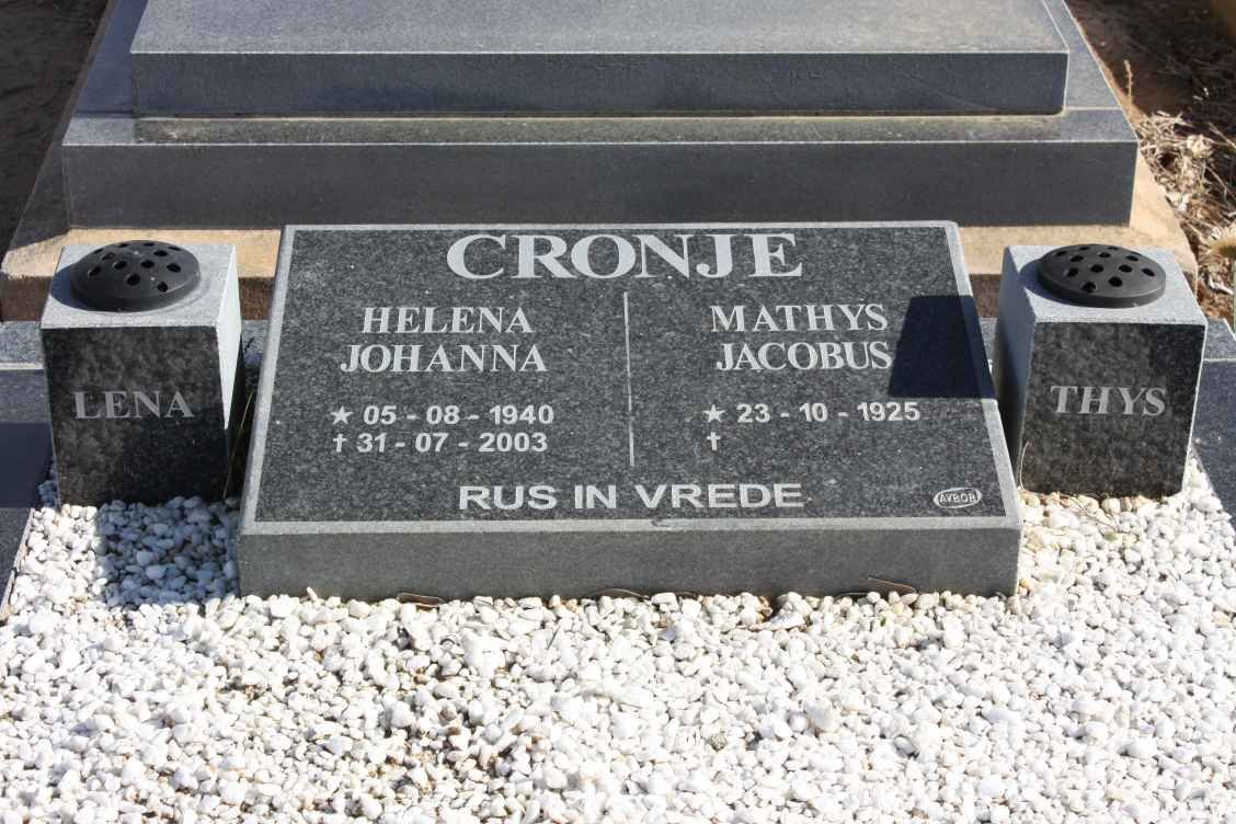 CRONJE Mathys Jacobus 1925- &amp; Helena Johanna 1940-2003