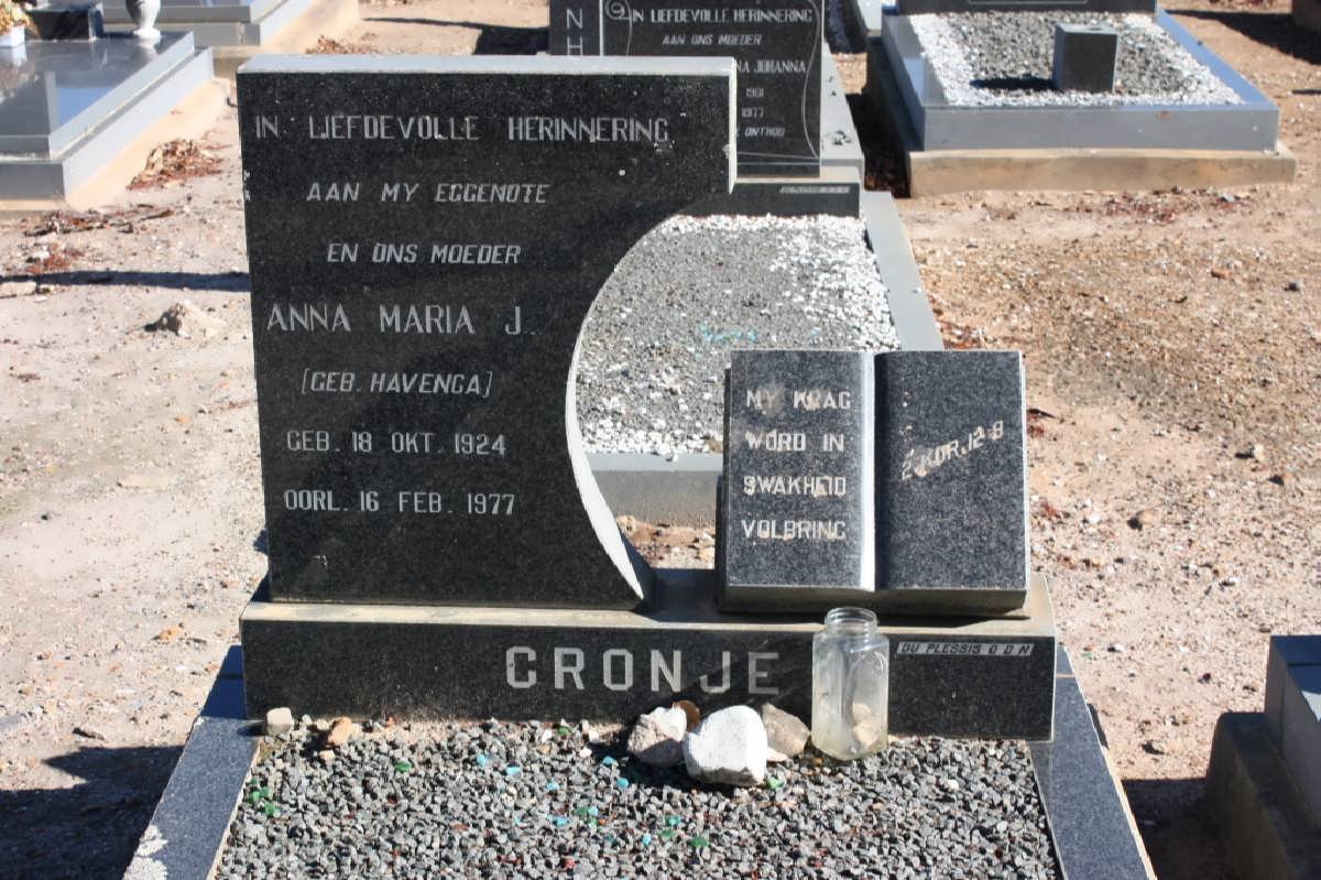 CRONJE Anna Maria J. nee HAVENGA 1924-1977