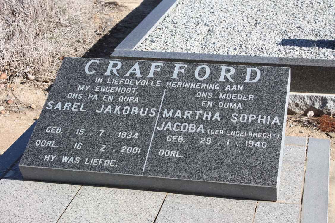 CRAFFORD Sarel Jakobus 1934-2001 &amp; Martha Sophia Jacoba ENGELBRECHT 1940-