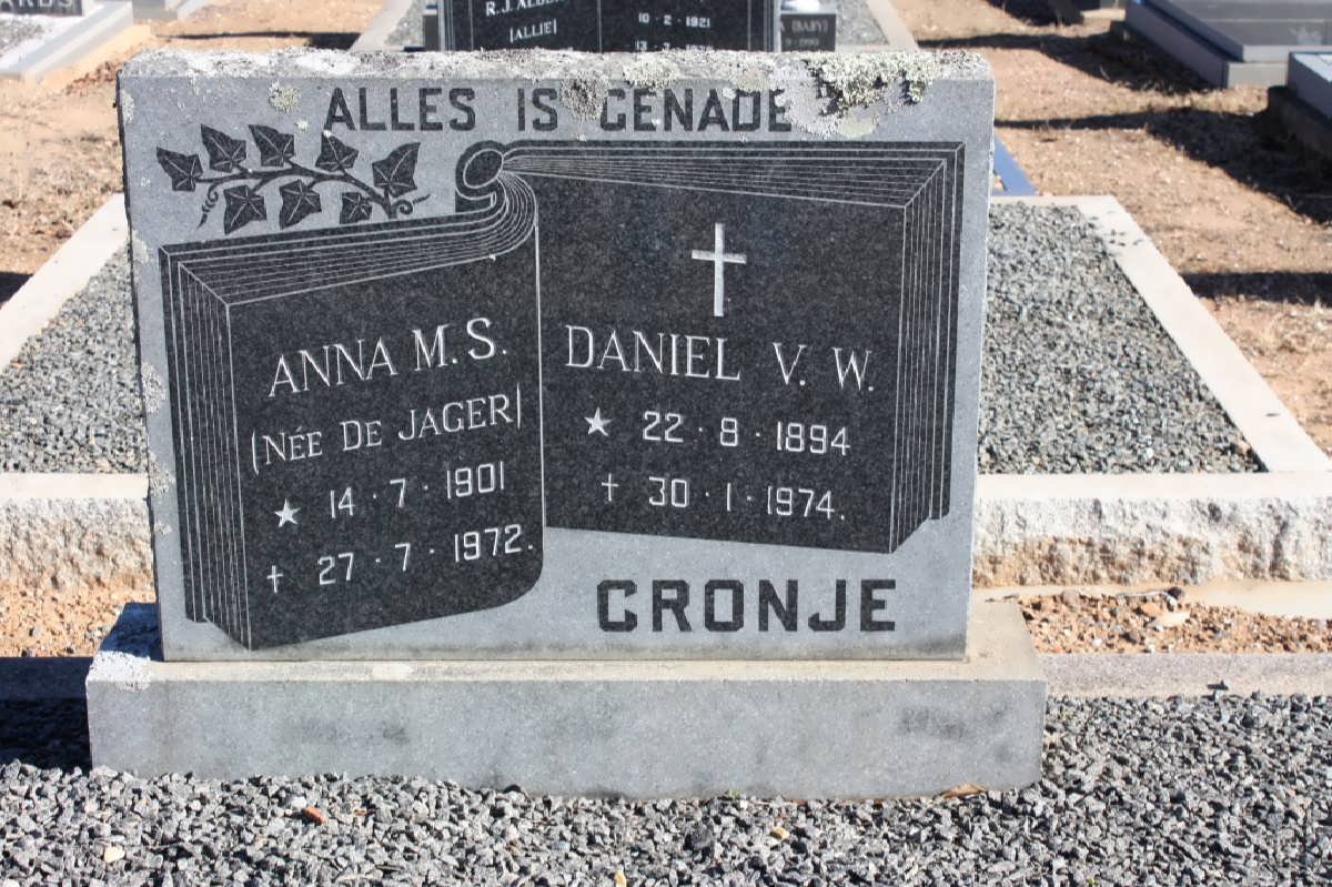 CRONJE Daniel V.W. 1894-1974 &amp; Anna M.S. DE JAGER 1901-1972
