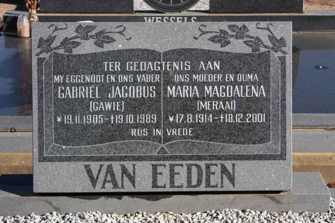 EEDEN Gabriël Jacobus, van 1905-1989 &amp; Maria Magdalena 1914-2001