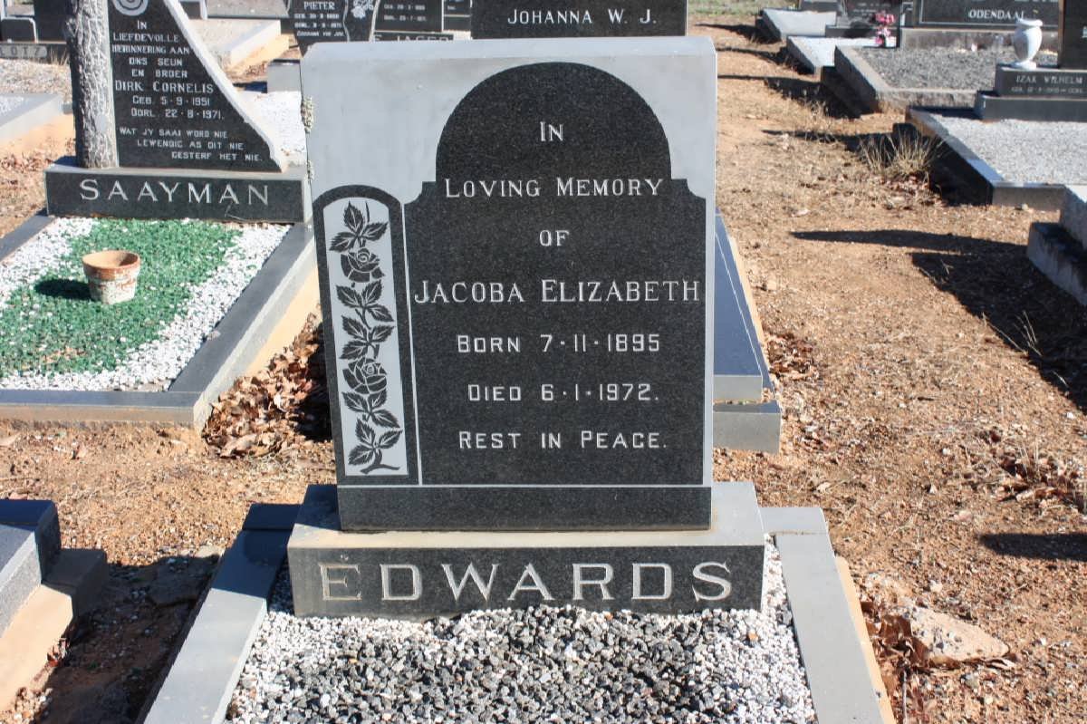 EDWARDS Jacoba Elizabeth 1895-1972