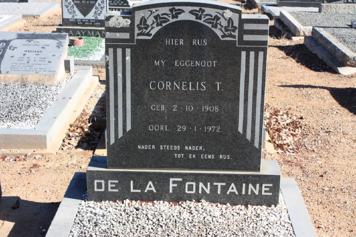FONTAINE Cornelis T., de la 1908-1972