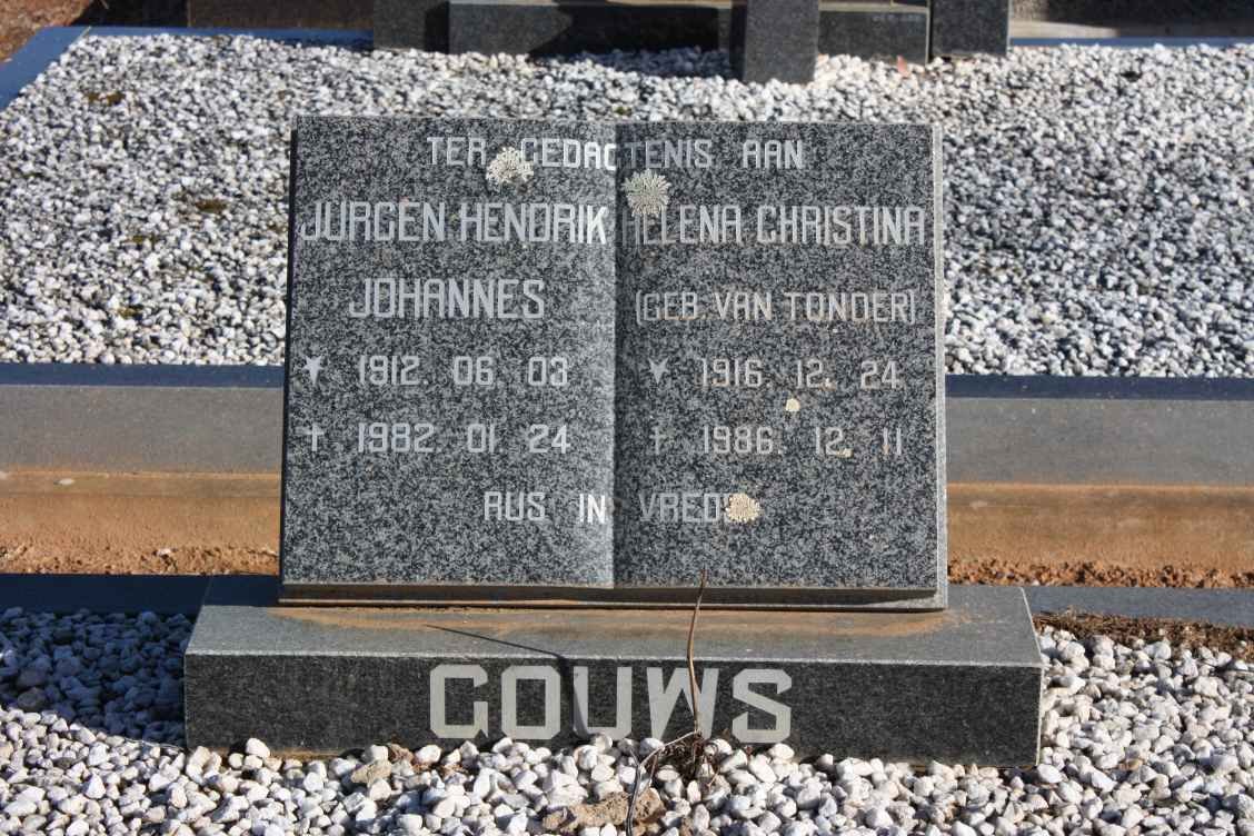 GOUWS Jurgen Hendrik Johannes 1912-1982 &amp; Helena Christina VAN TONDER 1916-1986