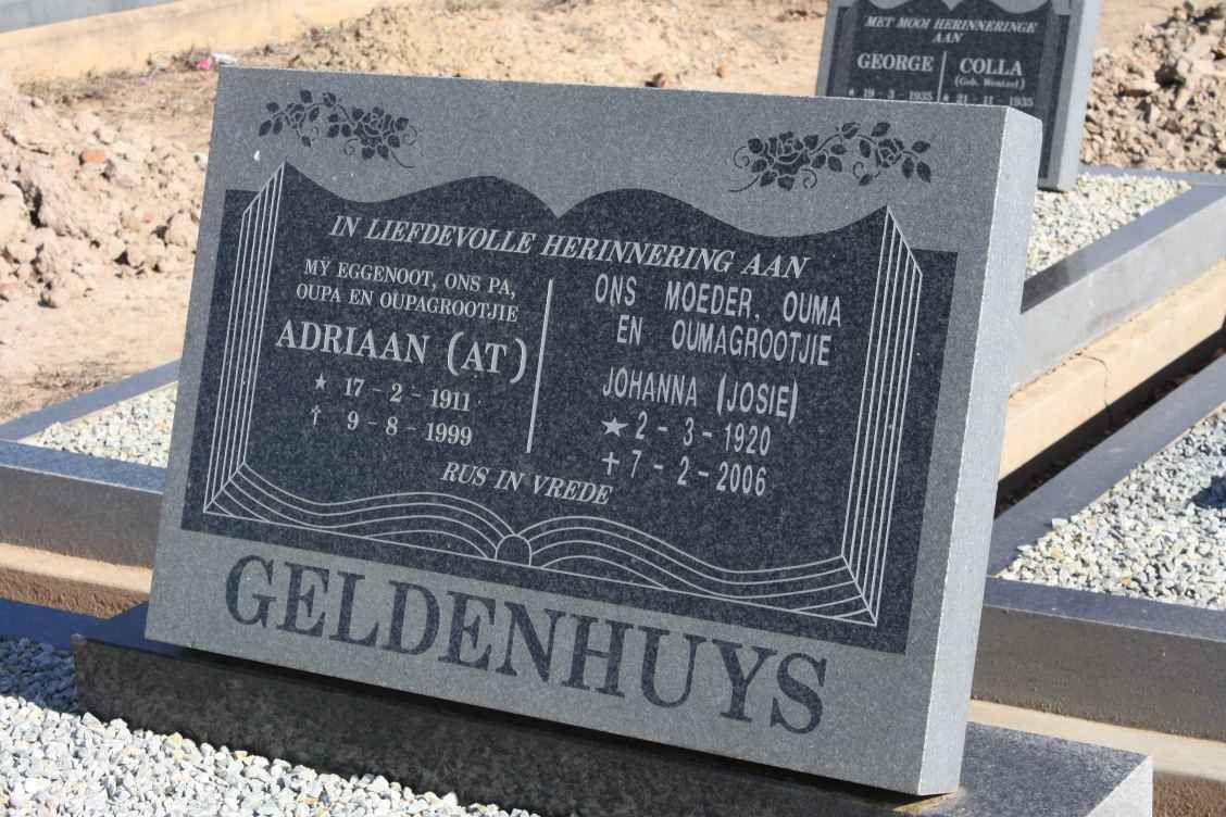 GELDENHUYS Adriaan 1911-1999 &amp; Johanna 1920-2006