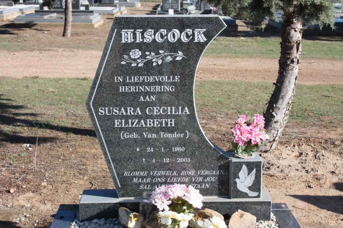 HISCOCK Susara Cecilia Elizabeth nee VAN TONDER 1960-2003
