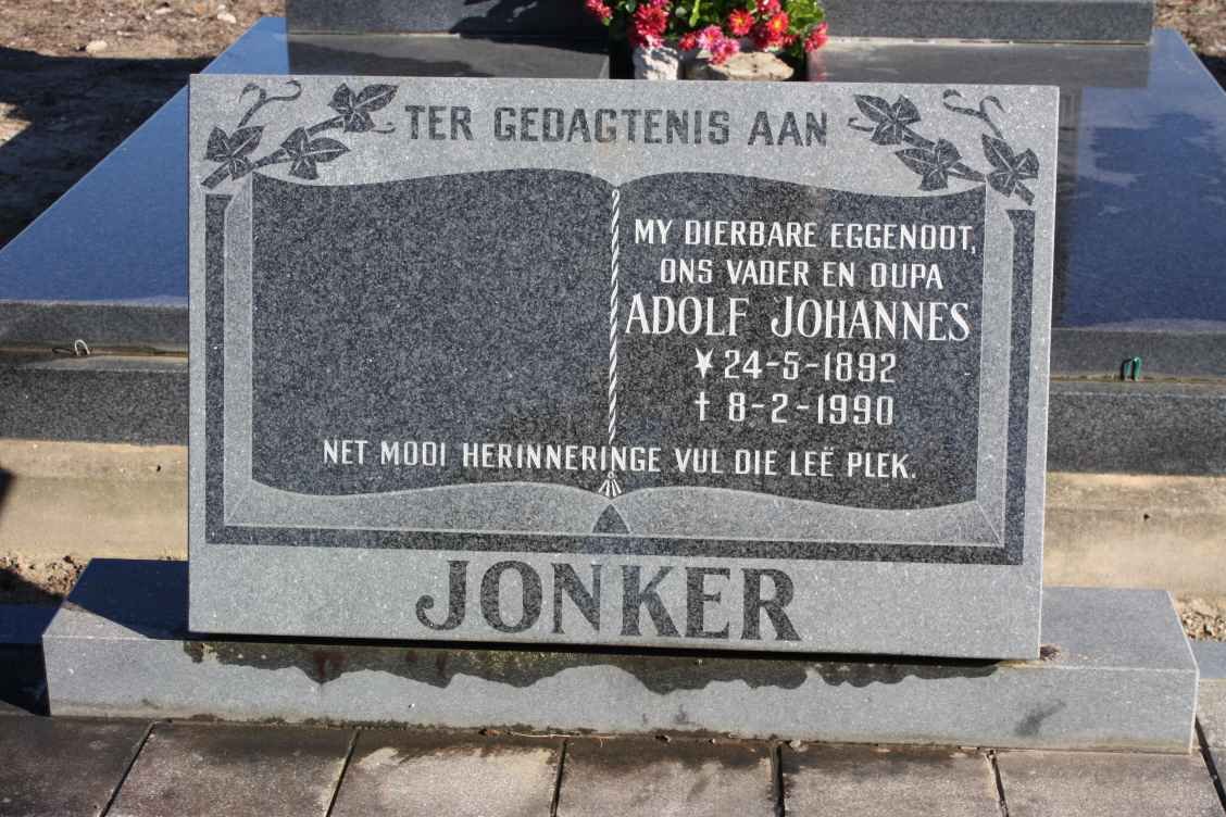 JONKER Adolf Johannes 1892-1990