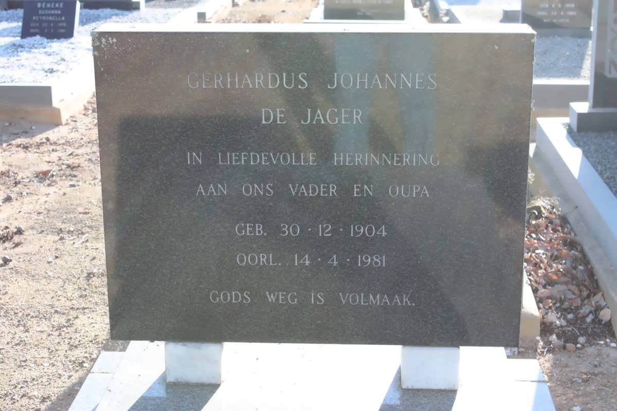 JAGER Gerhardus Johannes, de 1904-1981