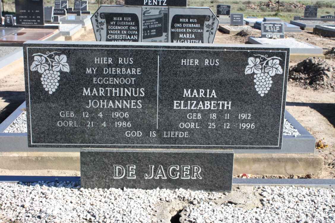 JAGER Marthinus Johannes, de 1906-1986 &amp; Maria Elizabeth 1912-1996