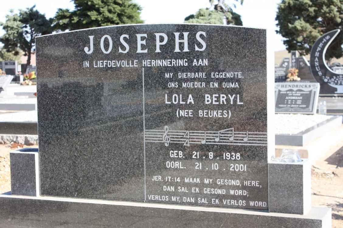 JOSEPHS Lola Beryl nee BEUKES 1938-2001