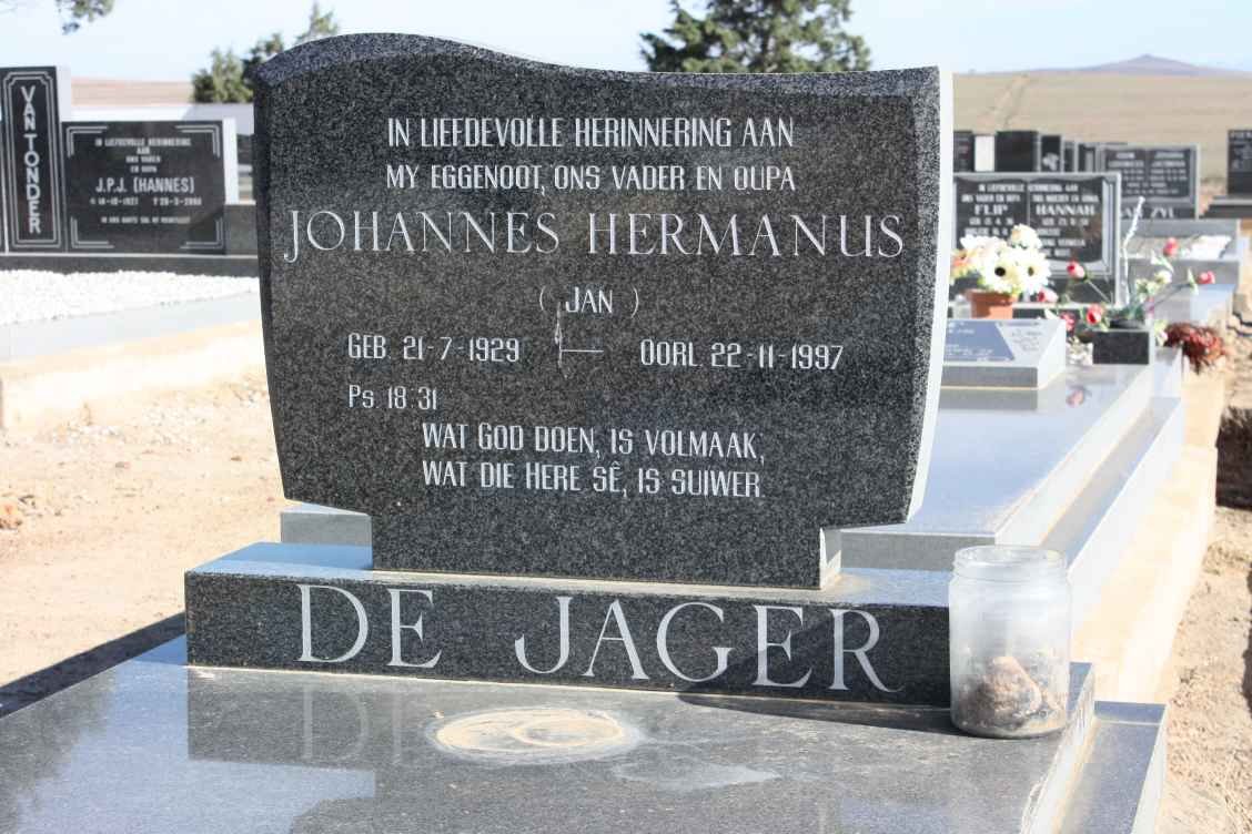 JAGER Johannes Hermanus, de 1929-1997
