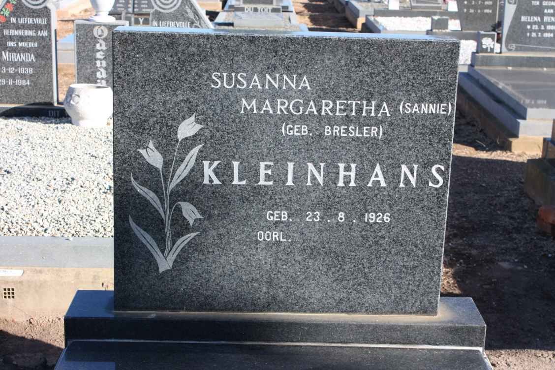 KLEINHANS Susanna Margaretha nee BRESLER 1926-