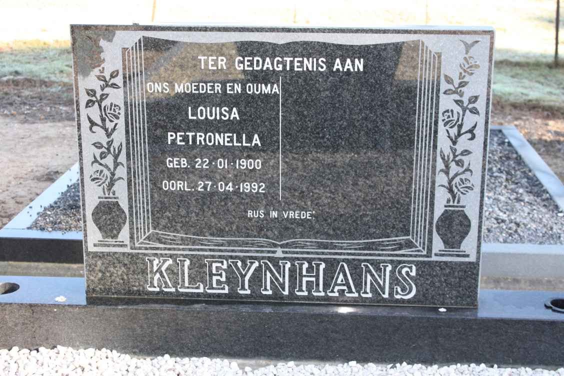KLEYNHANS Louisa Petronella 1900-1992