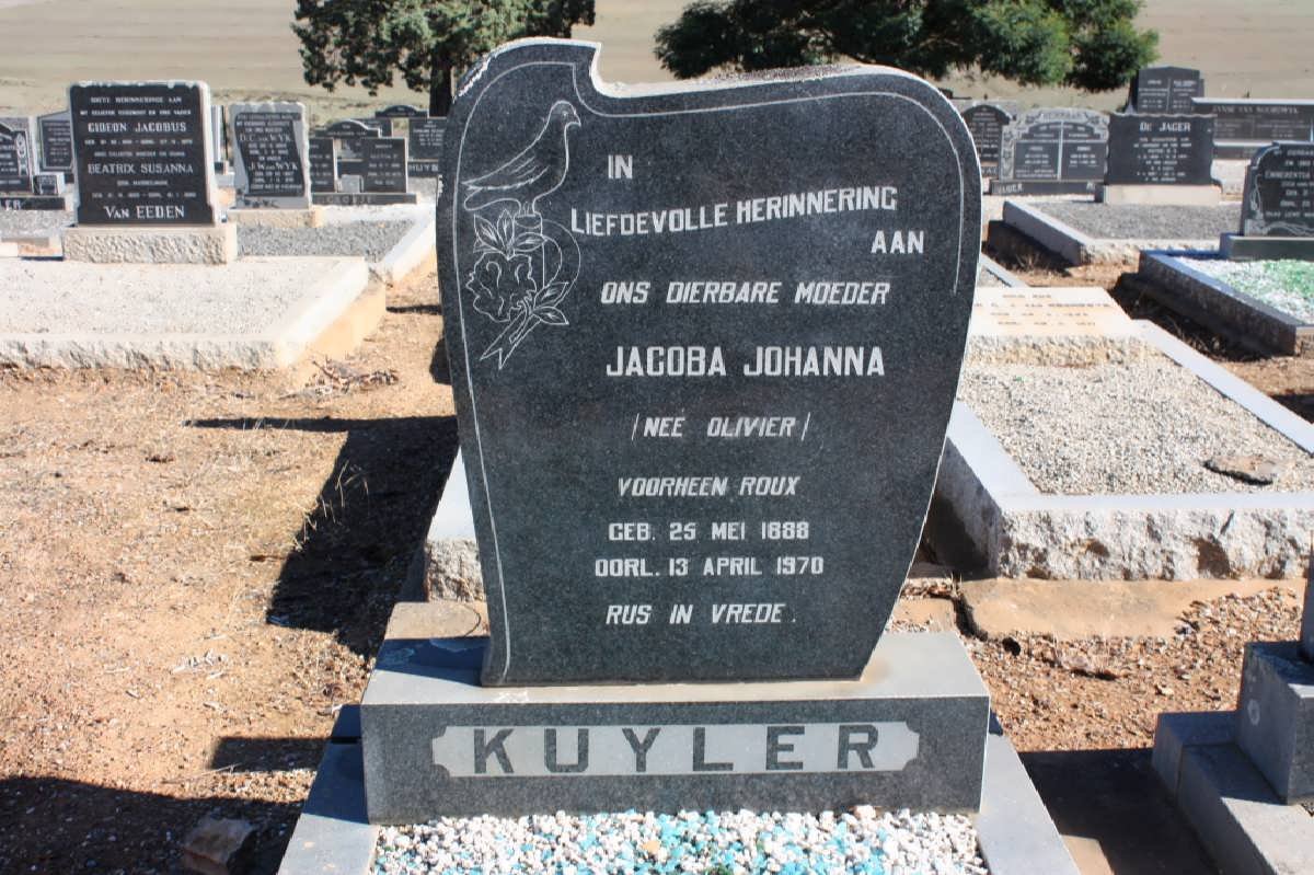 KUYLER Jacoba Johanna, formerly ROUX, nee OLIVIER 1888-1970