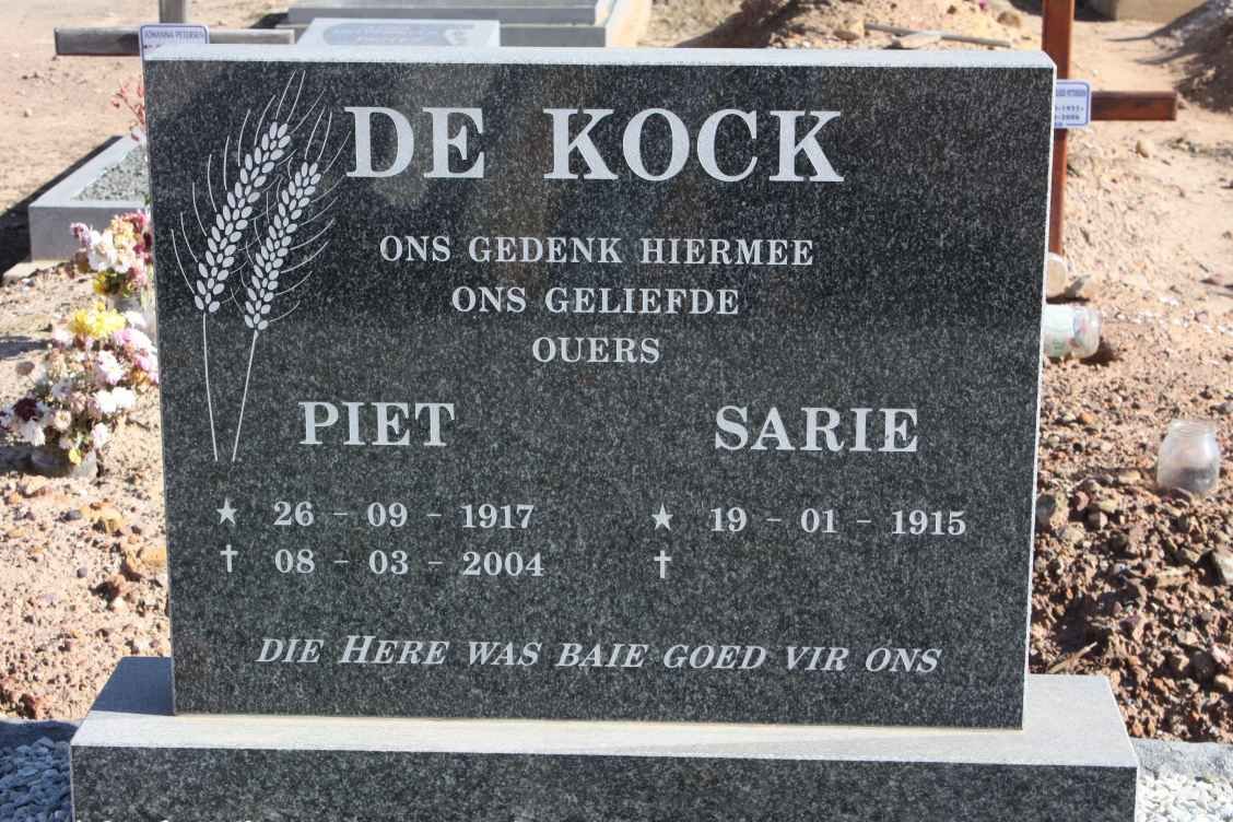 KOCK Piet, de 1917-2004 &amp; Sarie 1915
