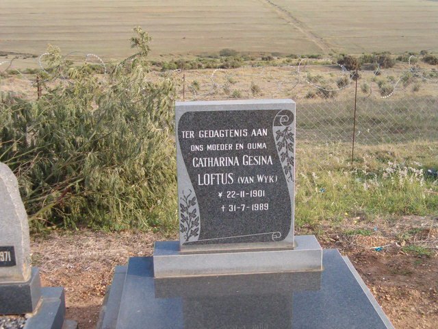 LOFTUS Catharina Gesina nee VAN WYK 1901-1989