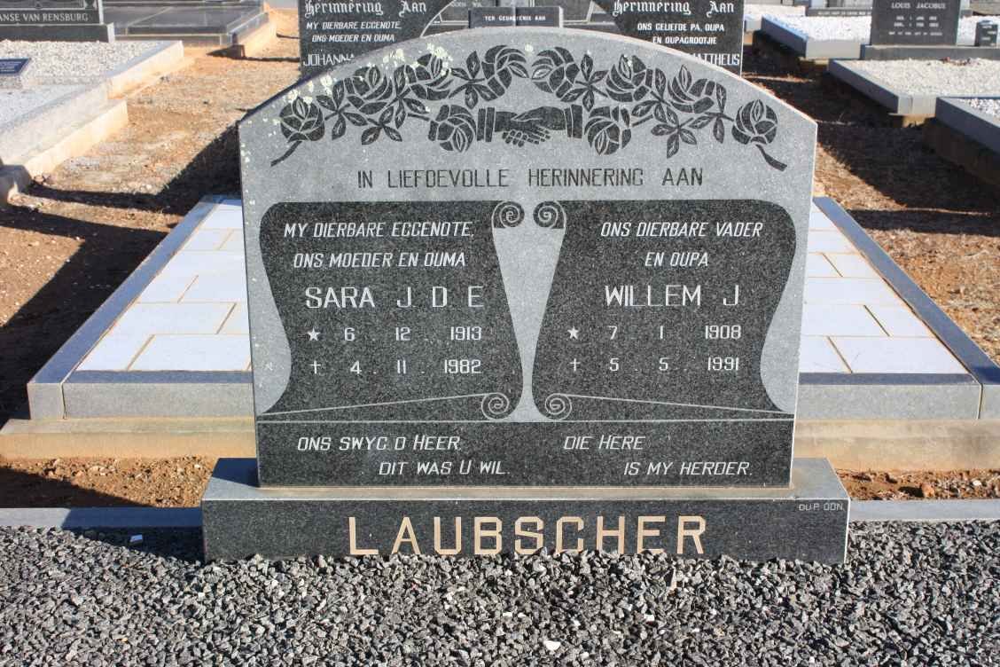 LAUBSCHER Willem J. 1908-1991 &amp; Sara J.D.E. 1913-1982