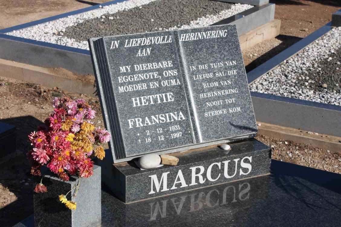 MARCUS Hettie Fransina 1931-1997