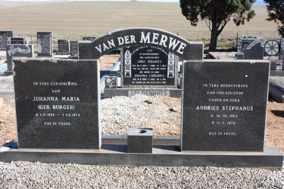 MERWE Andries Stephanus, van der 1905-1975 &amp; Johanna Maria BURGER 1895-1973
