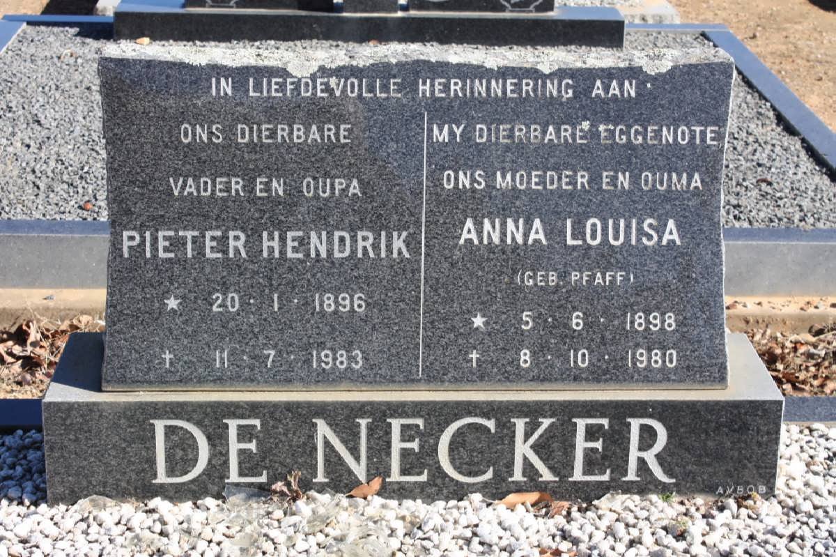 NECKER Pieter Hendrik, de 1896-1983 &amp; Anna Louisa PFAFF 1898-1980