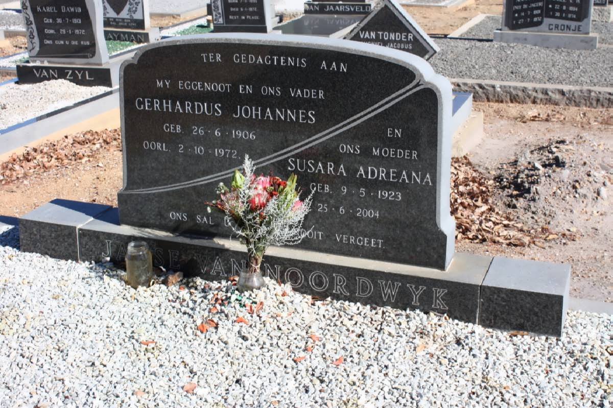 NOORDWYK Gerhardus Johannes, van 1906-1972 &amp; Susara Adreana 1923-2004
