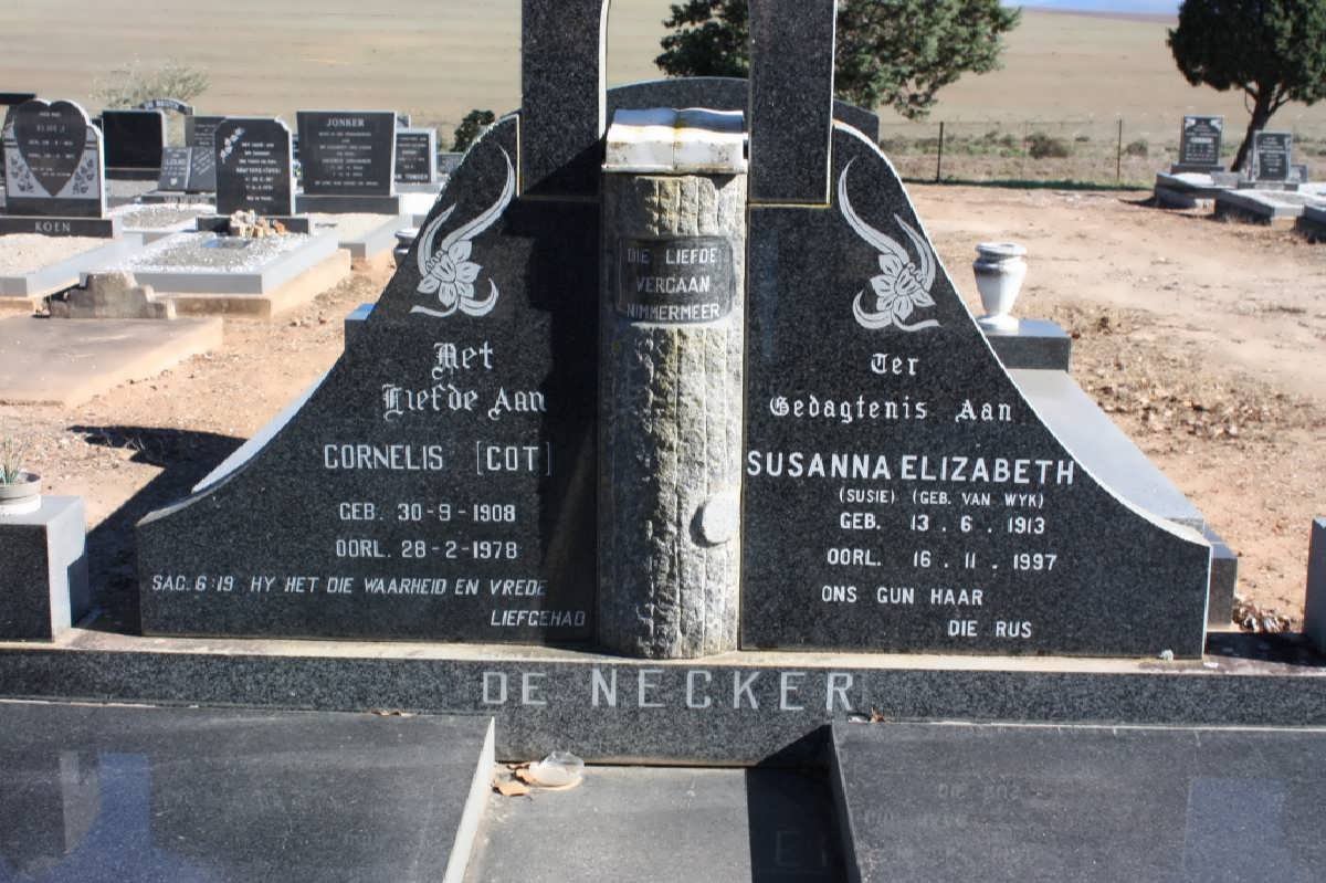 NECKER Cornelis, de 1908-1978 &amp; Susanna Elizabeth VAN WYK 1913-1997