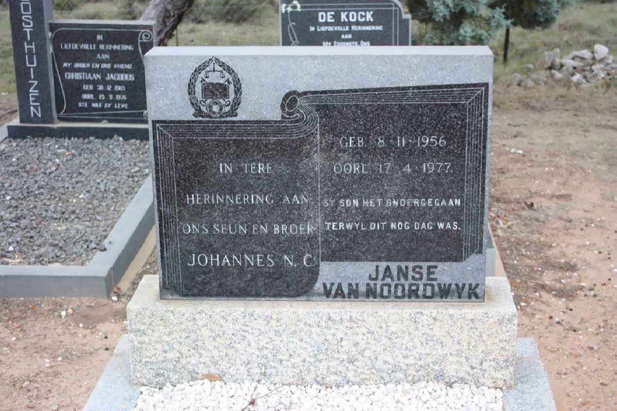 NOORDWYK Johannes N.C., Janse van 1956-1977