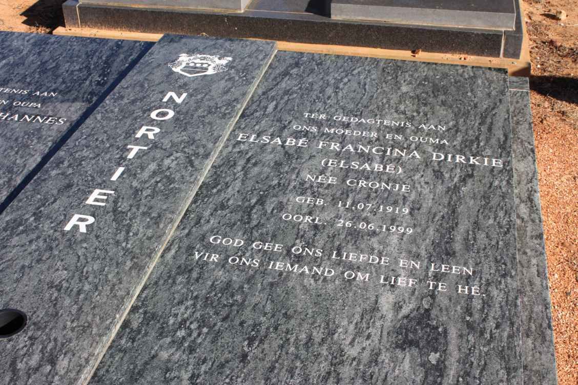 NORTIER Cornelius Johannes 1914-2005 &amp; Elsabé Francina Dirkie CRONJE 1919-1999