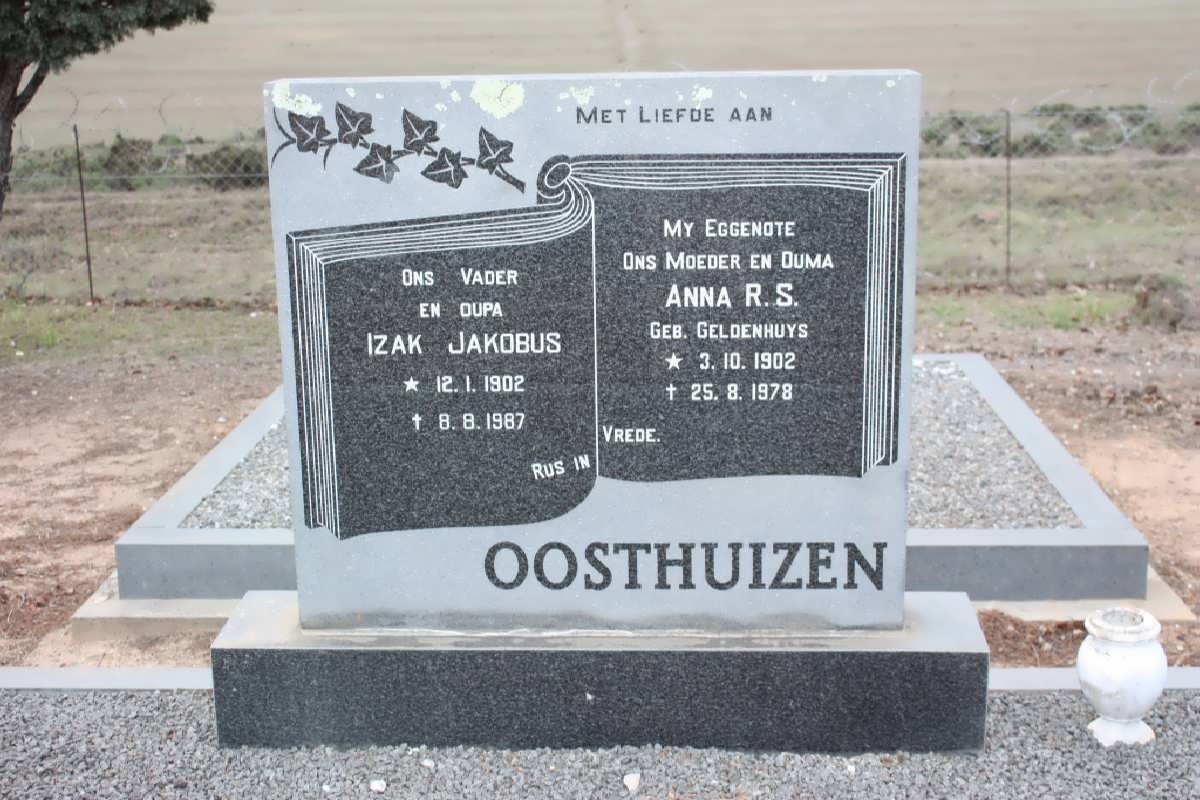 OOSTHUIZEN Izak Jakobus 1902-1987 &amp; Anna R.S. GELDENHUYS 1902-1978
