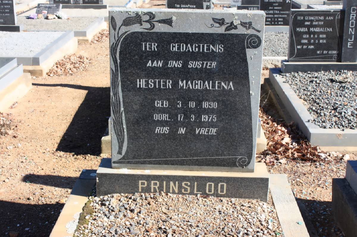 PRINSLOO Hester Mgadalena 1890-1975