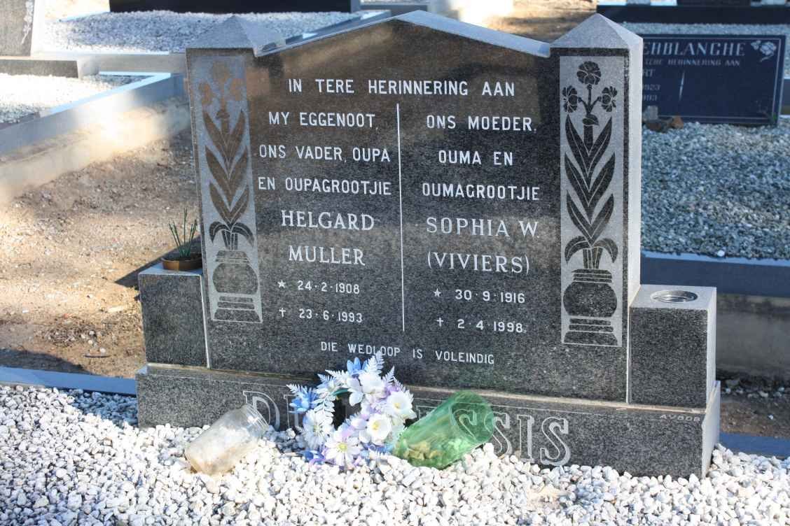 PLESSIS Helgard Muller, du 1908-1993 &amp; Sophia W. VIVIERS 1916-1998