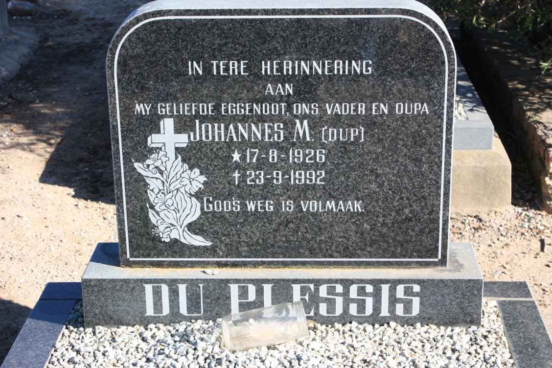 PLESSIS Johannes M., du 1926-1992