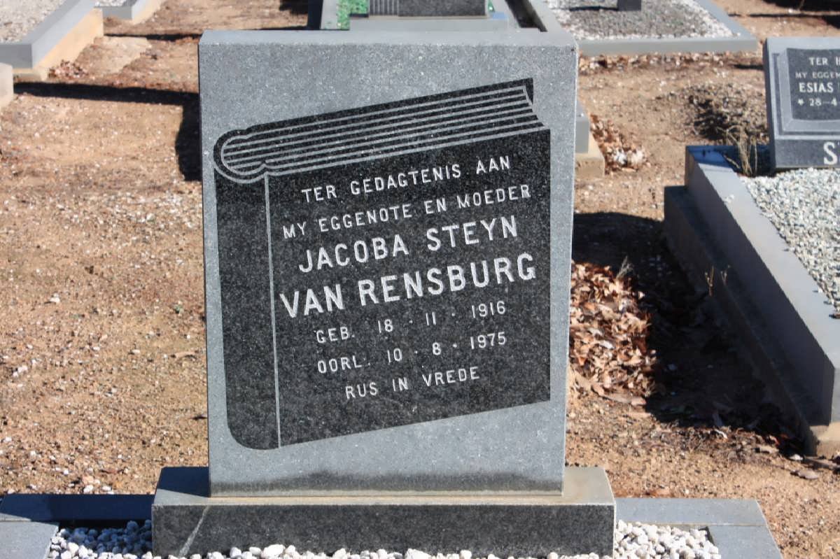 RENSBURG Jacoba Steyn, van 1916-1975