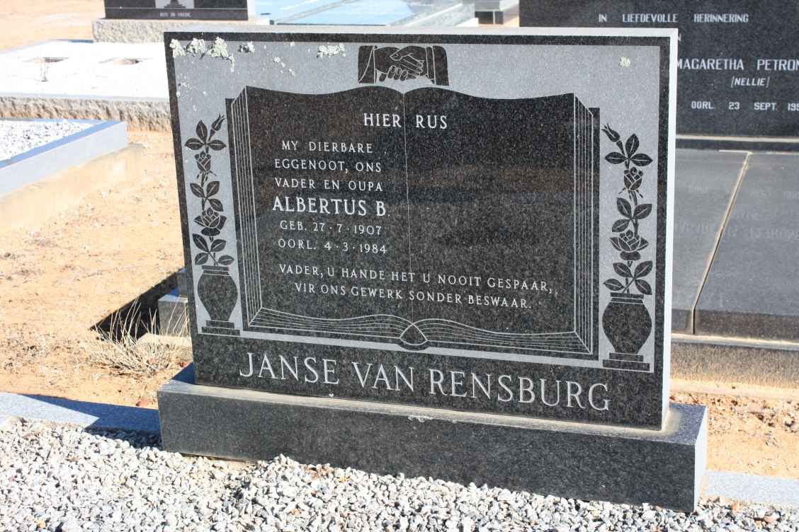 RENSBURG Albertus B., Janse van 1907-1984