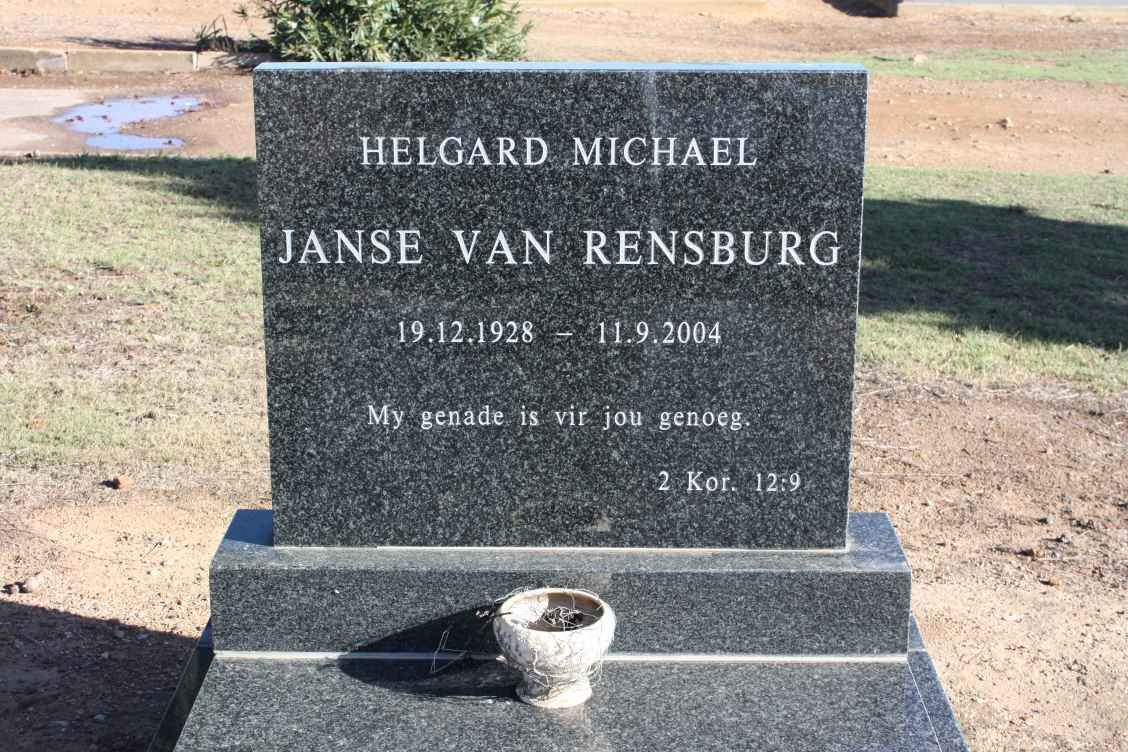 RENSBURG Helgard Micheal, Janse van 1928-2004