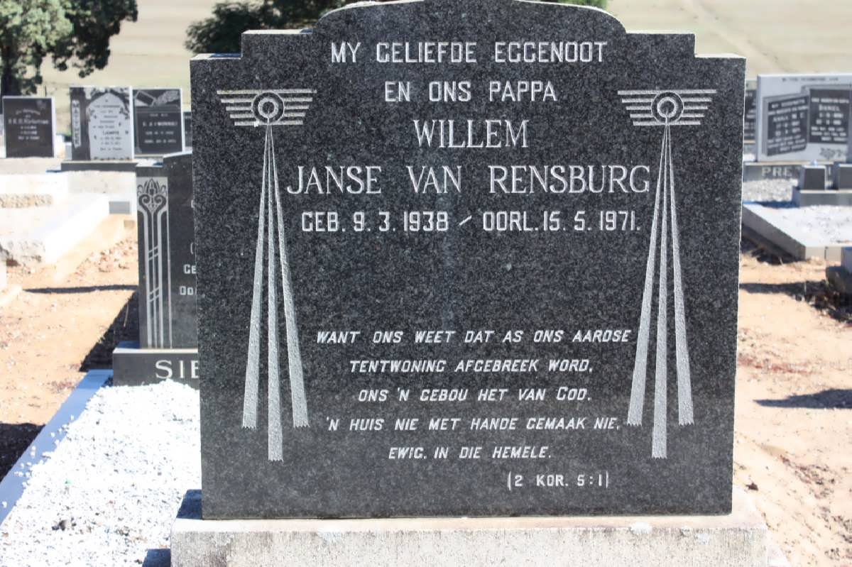 RENSBURG Willem,  Janse van 1938-1971
