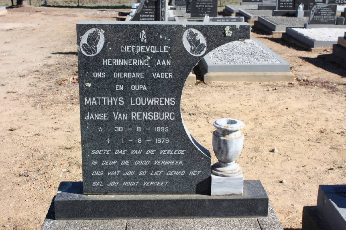 RENSBURG Matthys Louwrens, Janse van 1895-1979