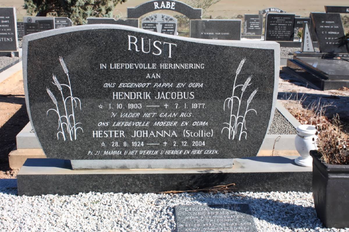 RUST Hendrik Jacobus 1903-1977 &amp; Hester Johanna 1924-2004