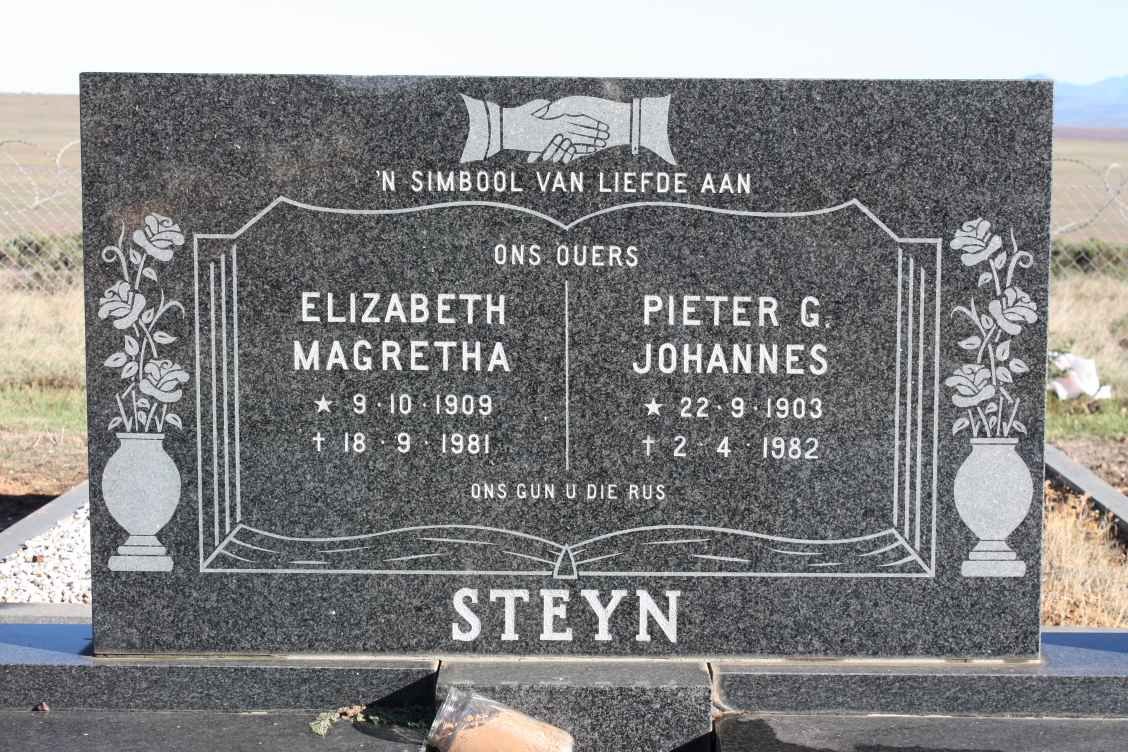 STEYN Pieter G. Johannes 1903-1982 &amp; Elizabeth Magretha 1909-1981