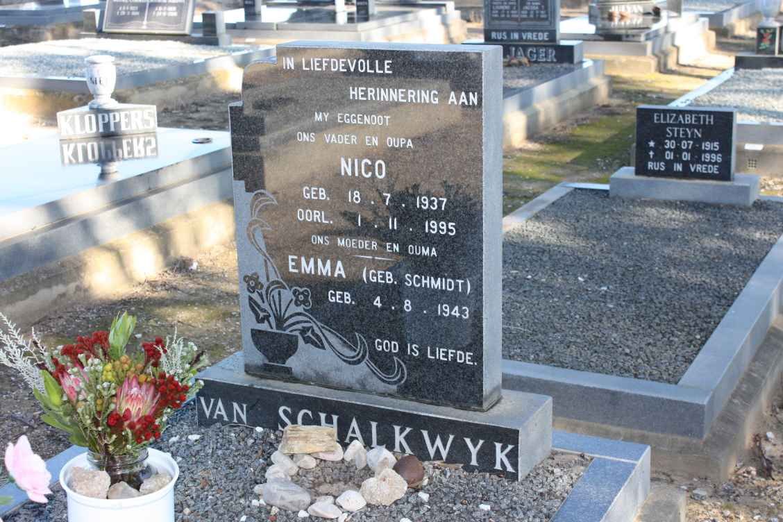 SCHALKWYK Nico, van 1937-1995 &amp; Emma SCHMIDT 1943-