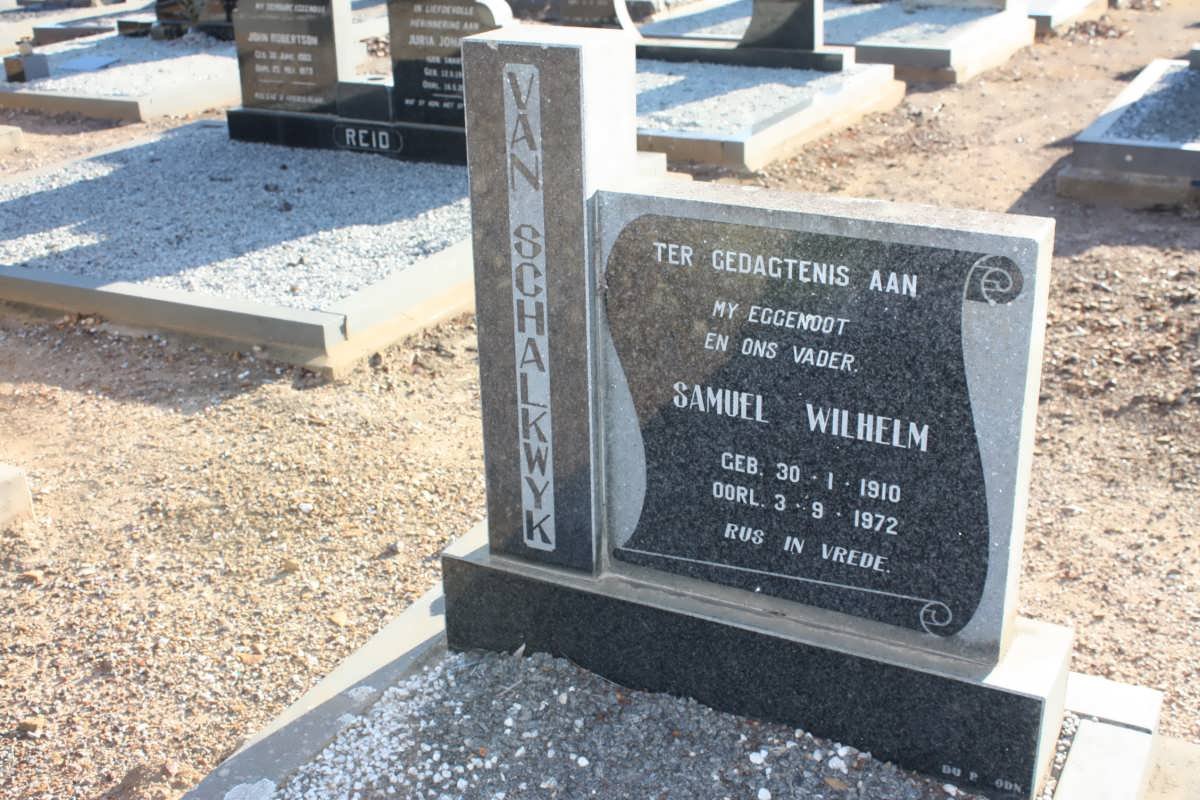 SCHALKWYK Samuel Wilhelm, van 1910-1972