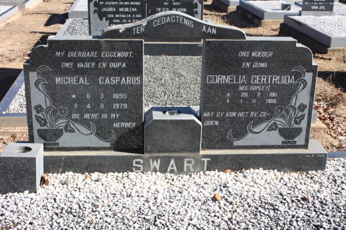 SWART Micheal Casparus 1895-1979 &amp; Cornelia Gertruida HOPLEY 1911-1986