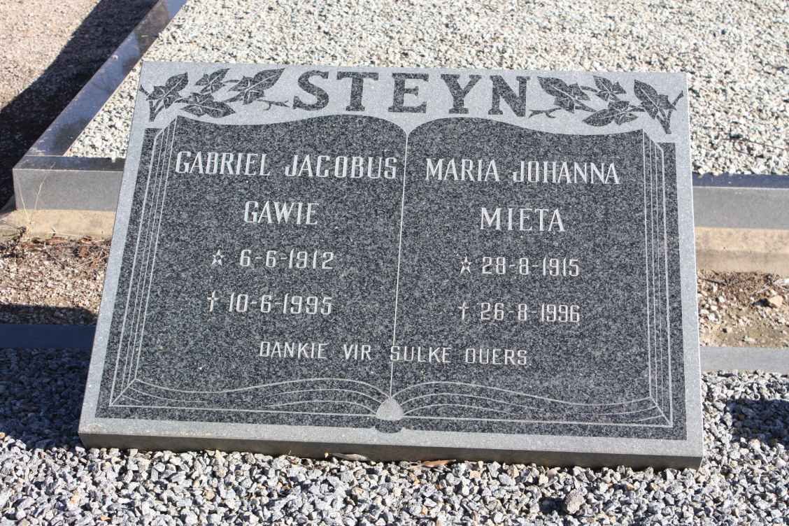 STEYN Gabriel Jacobus 1912-1995 &amp; Maria Johanna 1915-1996