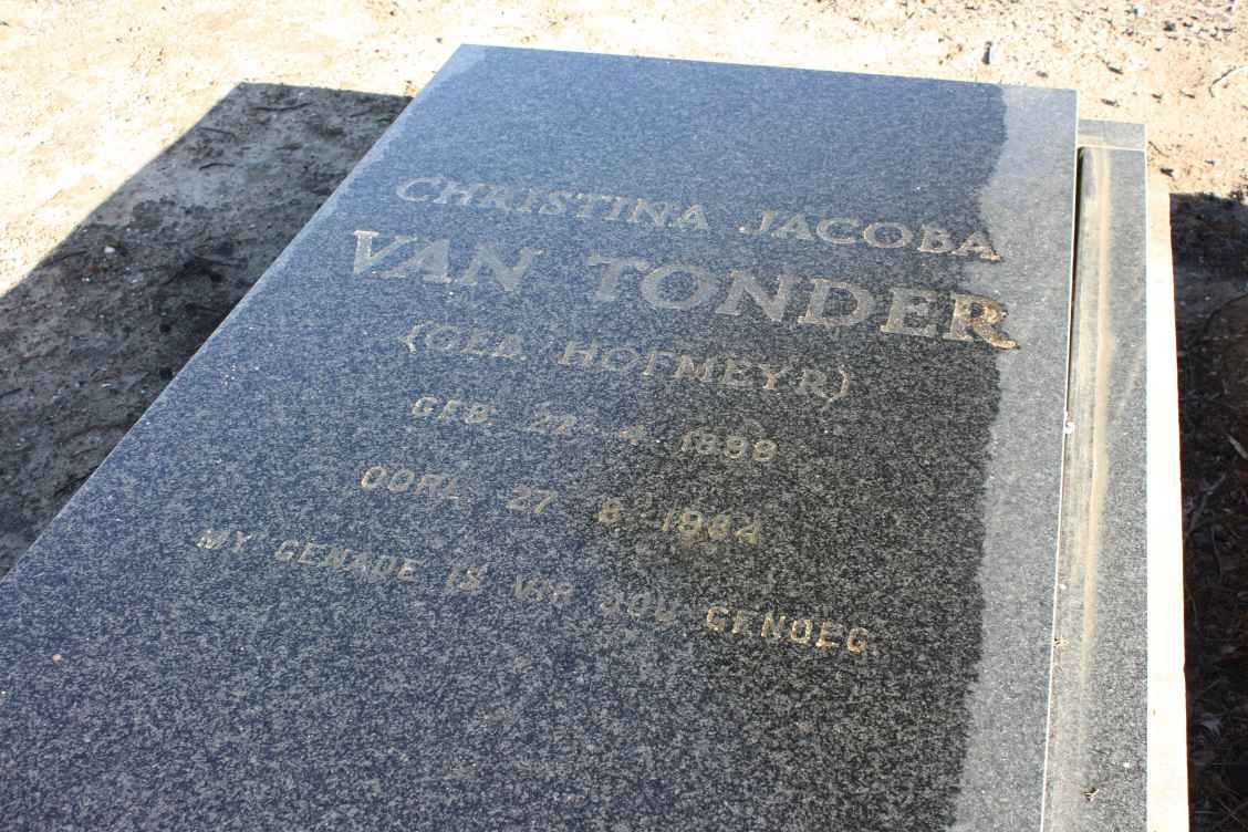 TONDER Christina Jacoba, van nee HOFMEYR 1899-1984
