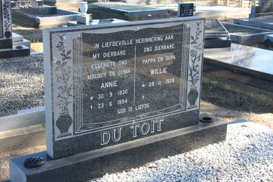 TOIT Willie, du 1928- &amp; Annie 1930-1994