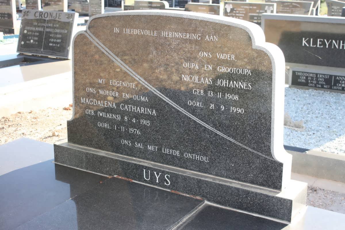 UYS Nicolaas Johannes 1908-1990 &amp; Magdalena Catherina WILKENS 1915-1976