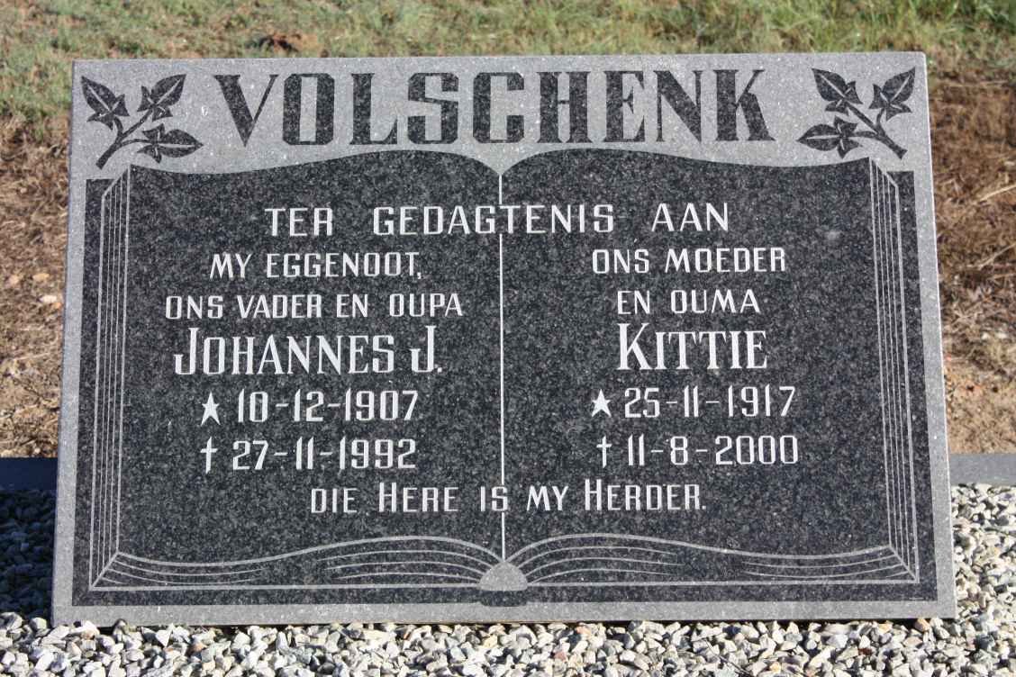 VOLSCHENK Johannes J. 1907-1992 &amp; Kittie 1912-2000